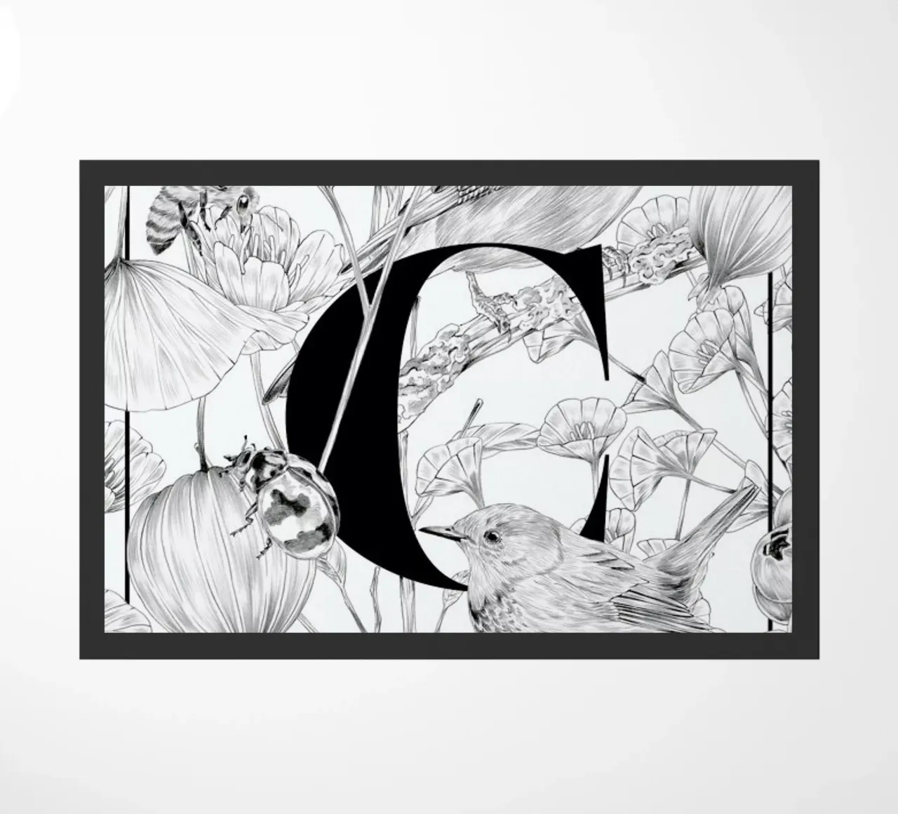 Floral Alphabet C zerbino da Faunesque