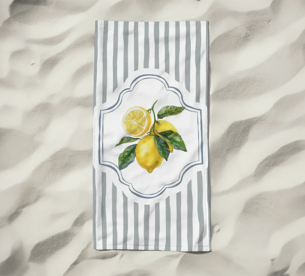 Limone e strisce telo mare da IamHomeStudio