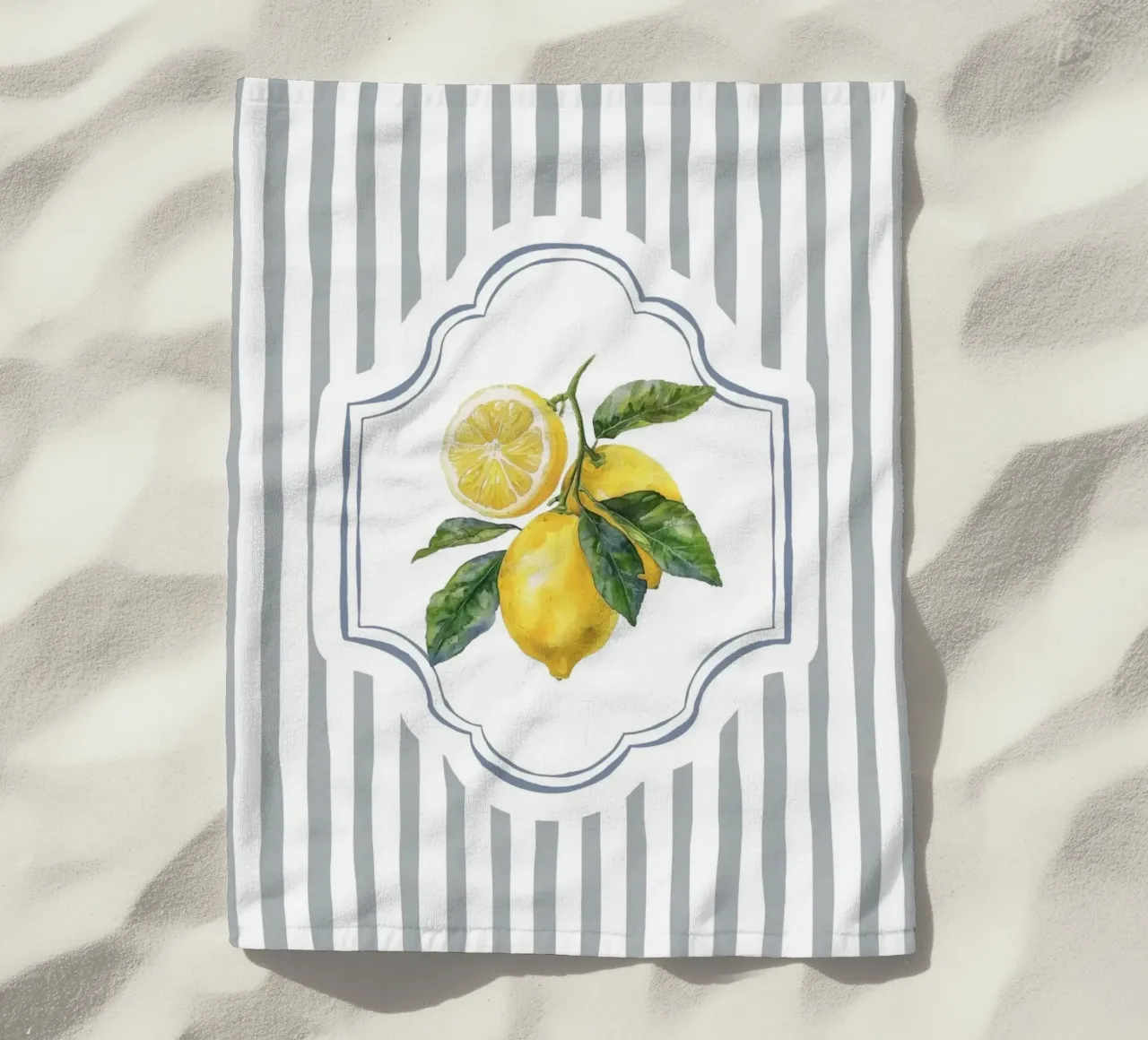 Limone e strisce telo mare da IamHomeStudio