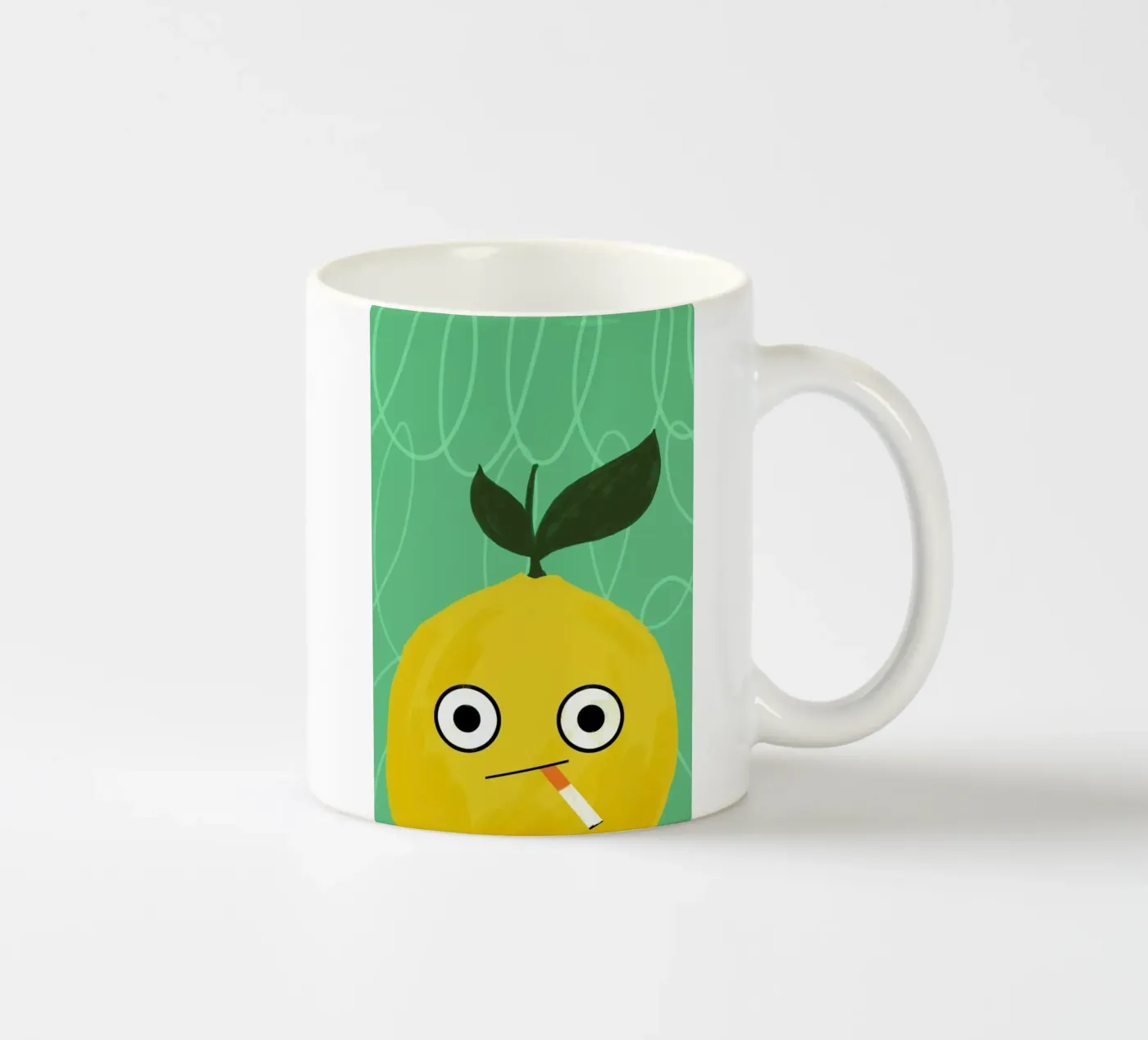 Cool Lime ceramic mug by Doozal