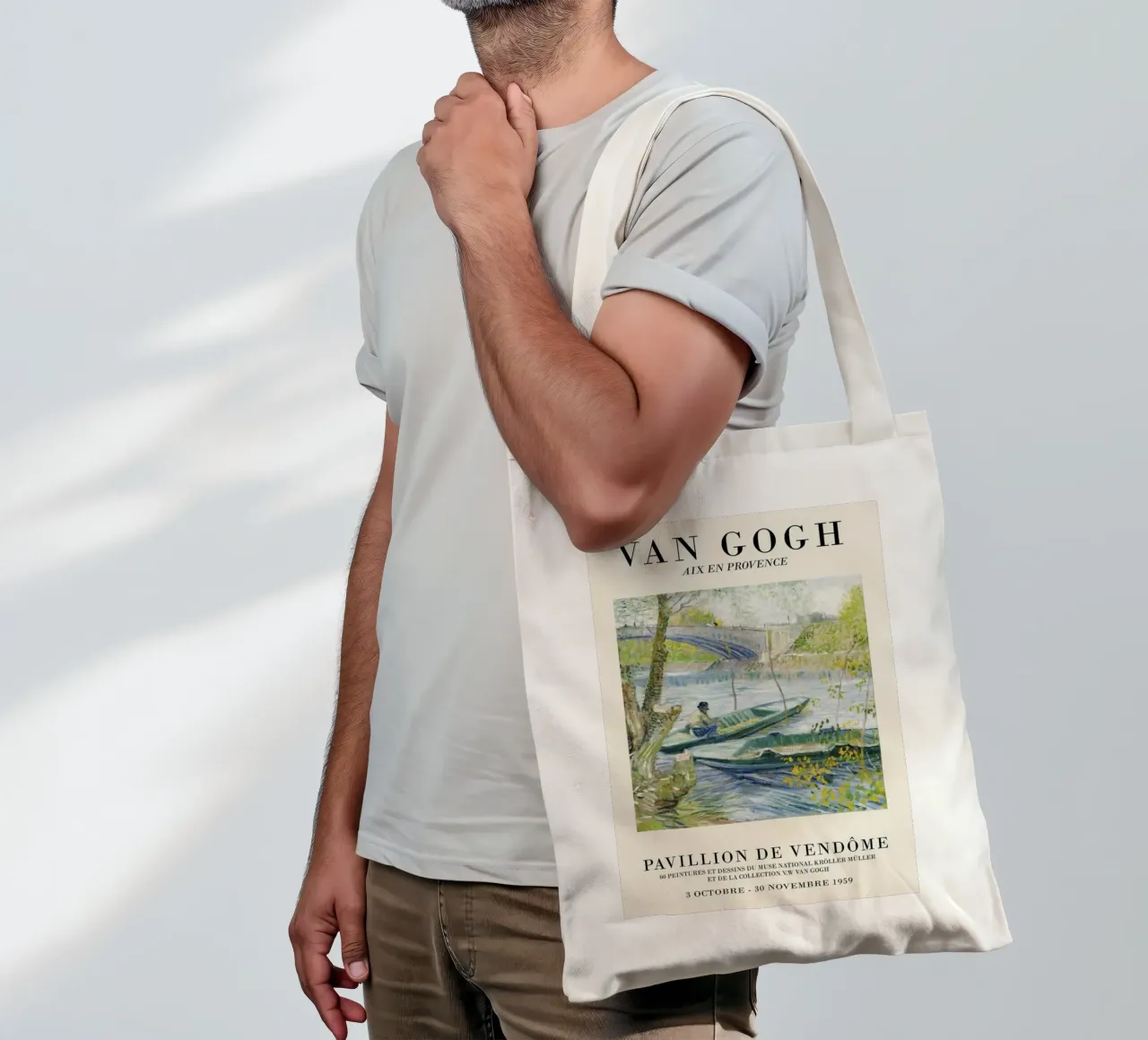 un pescatore su una barca borsa in juta da Piper Shop Oke