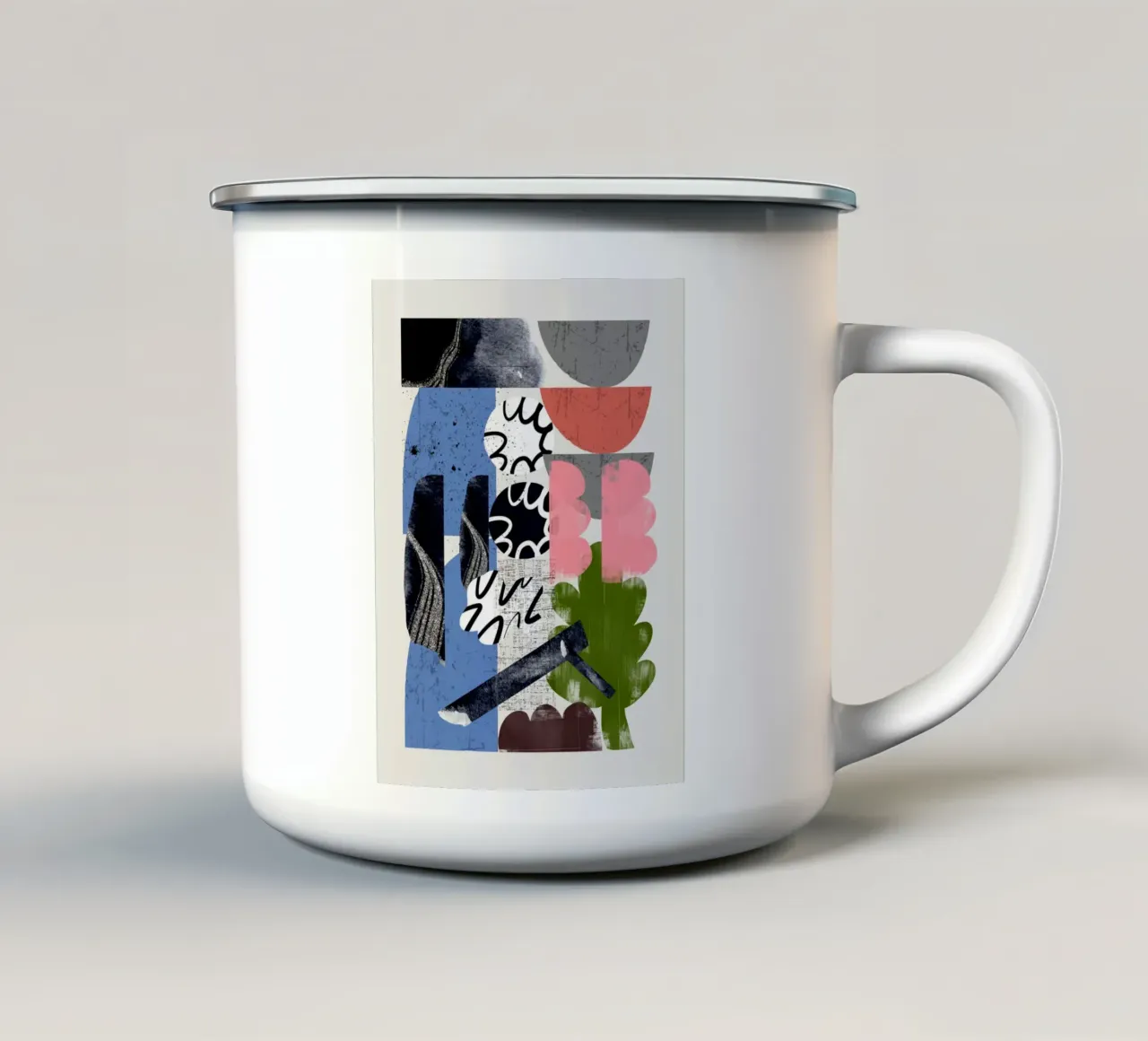 Collage di forme 05 tazza in smalto da Little Dean