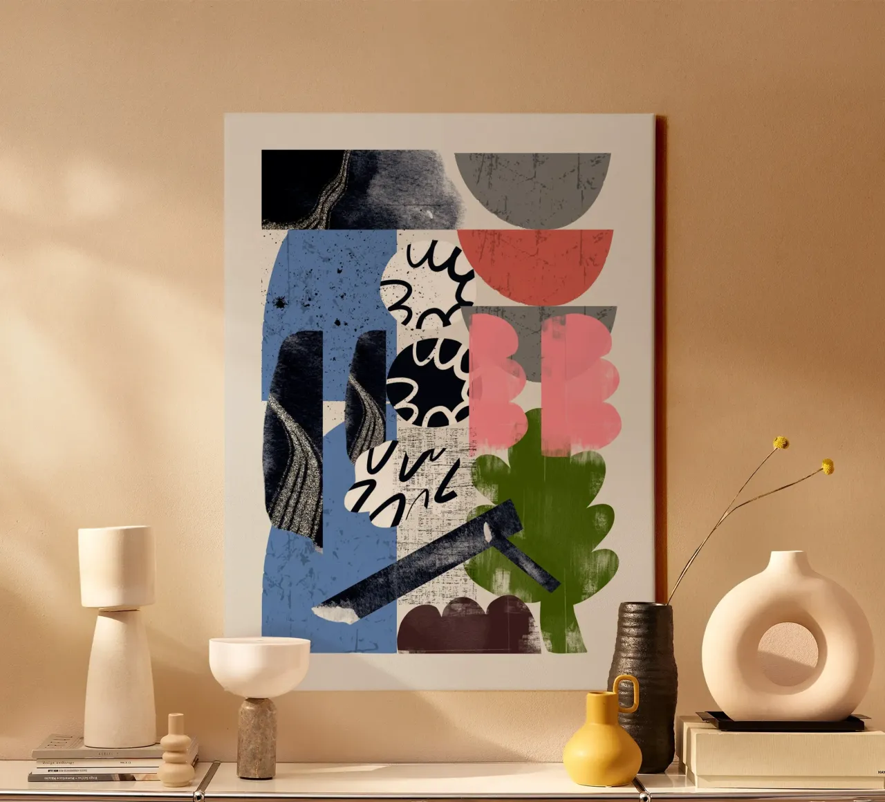 Collage of shape 05 canvas by Little Dean