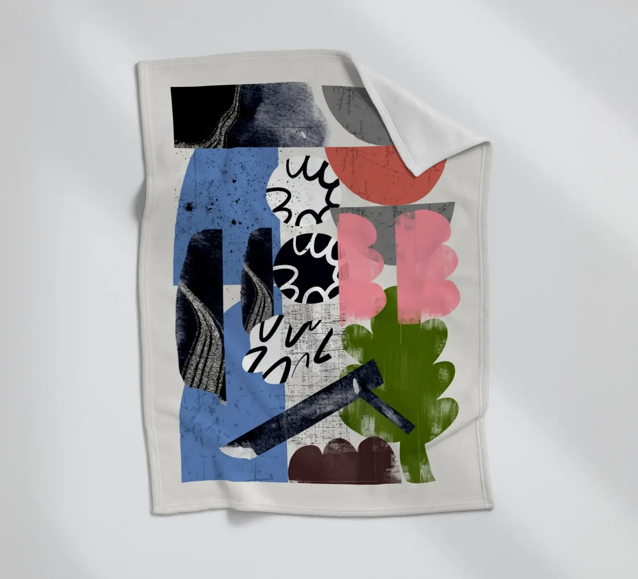 Collage di forme 05 coperta in pile da Little Dean