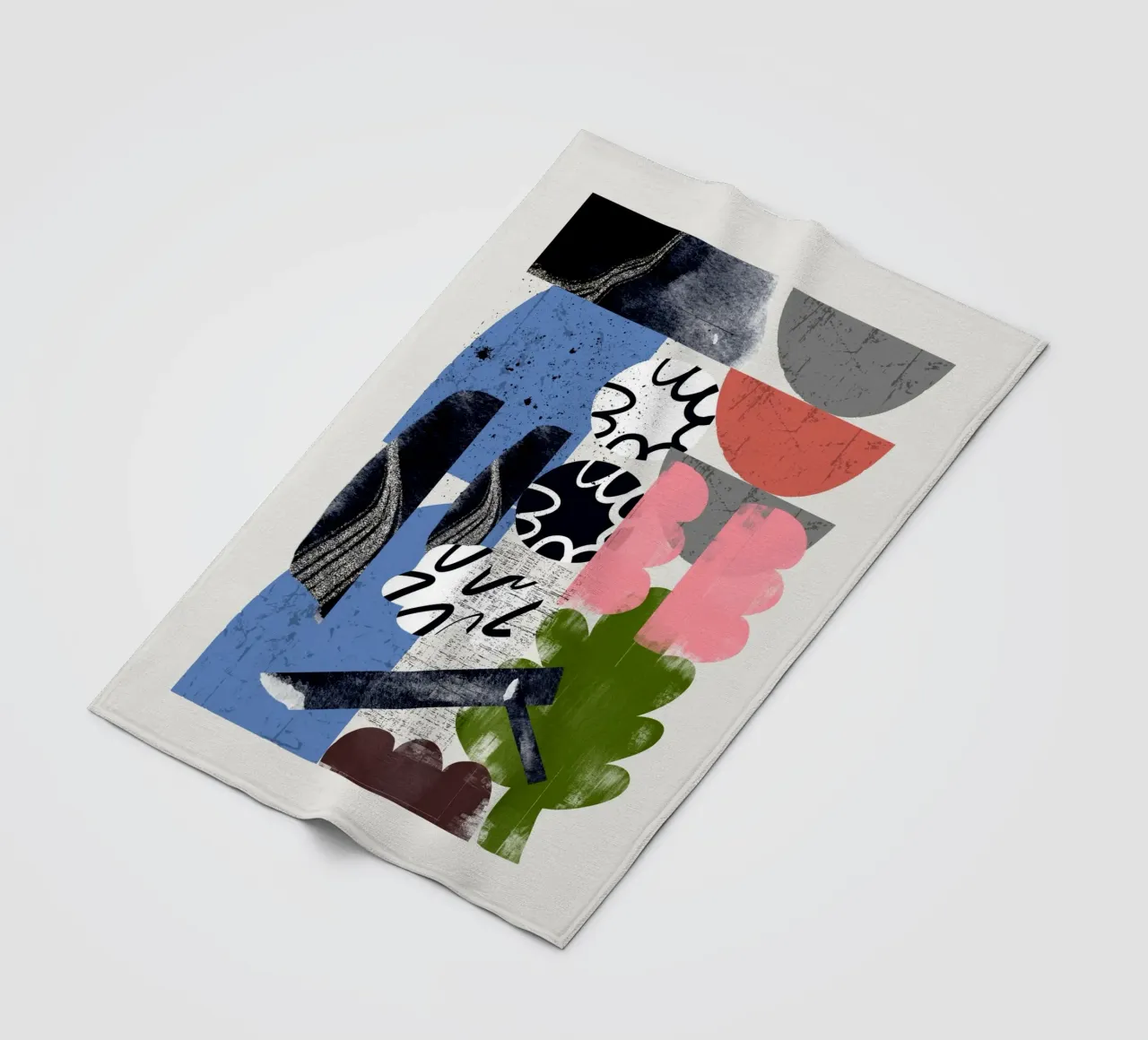 Collage di forme 05 coperta in pile da Little Dean