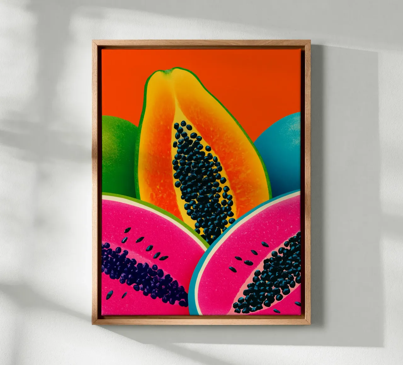 Papaye pop multicolori tela con Cornice a cassetta da Spice & Style