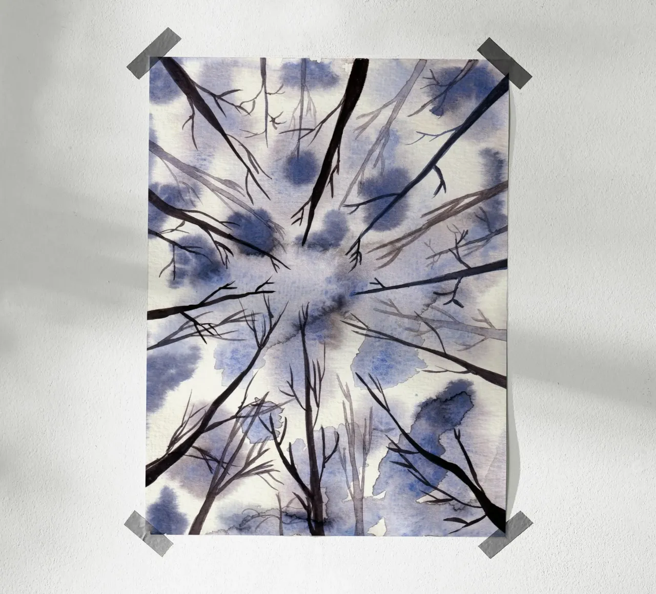Watercolor BLUE Art 1 poster by manu schimmelmann