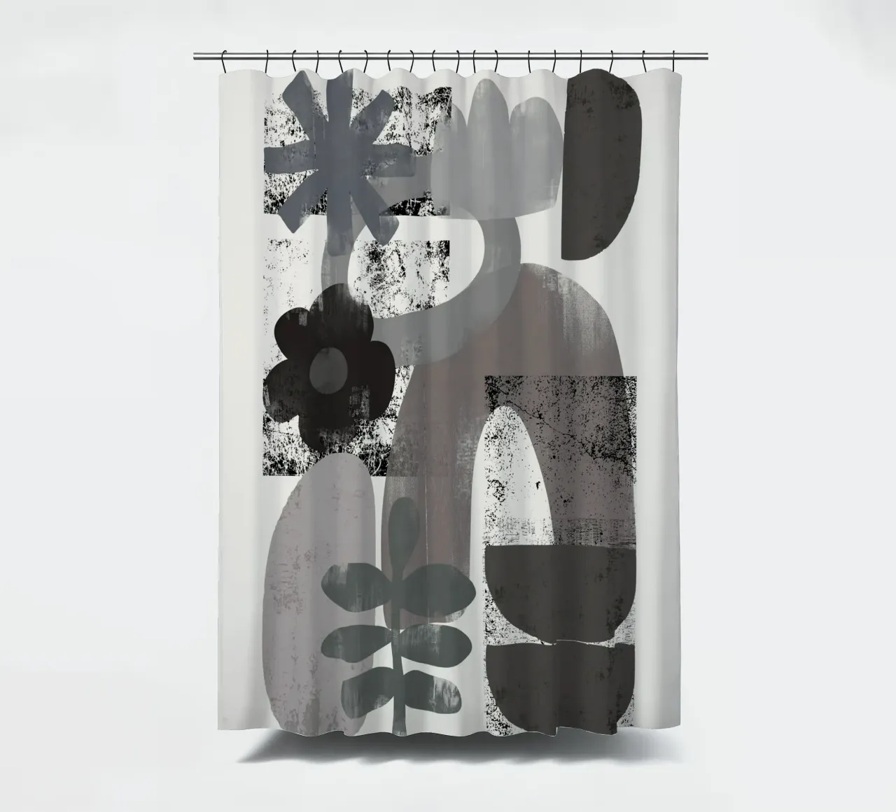 Collage di forme monocromatiche tenda da doccia da Little Dean
