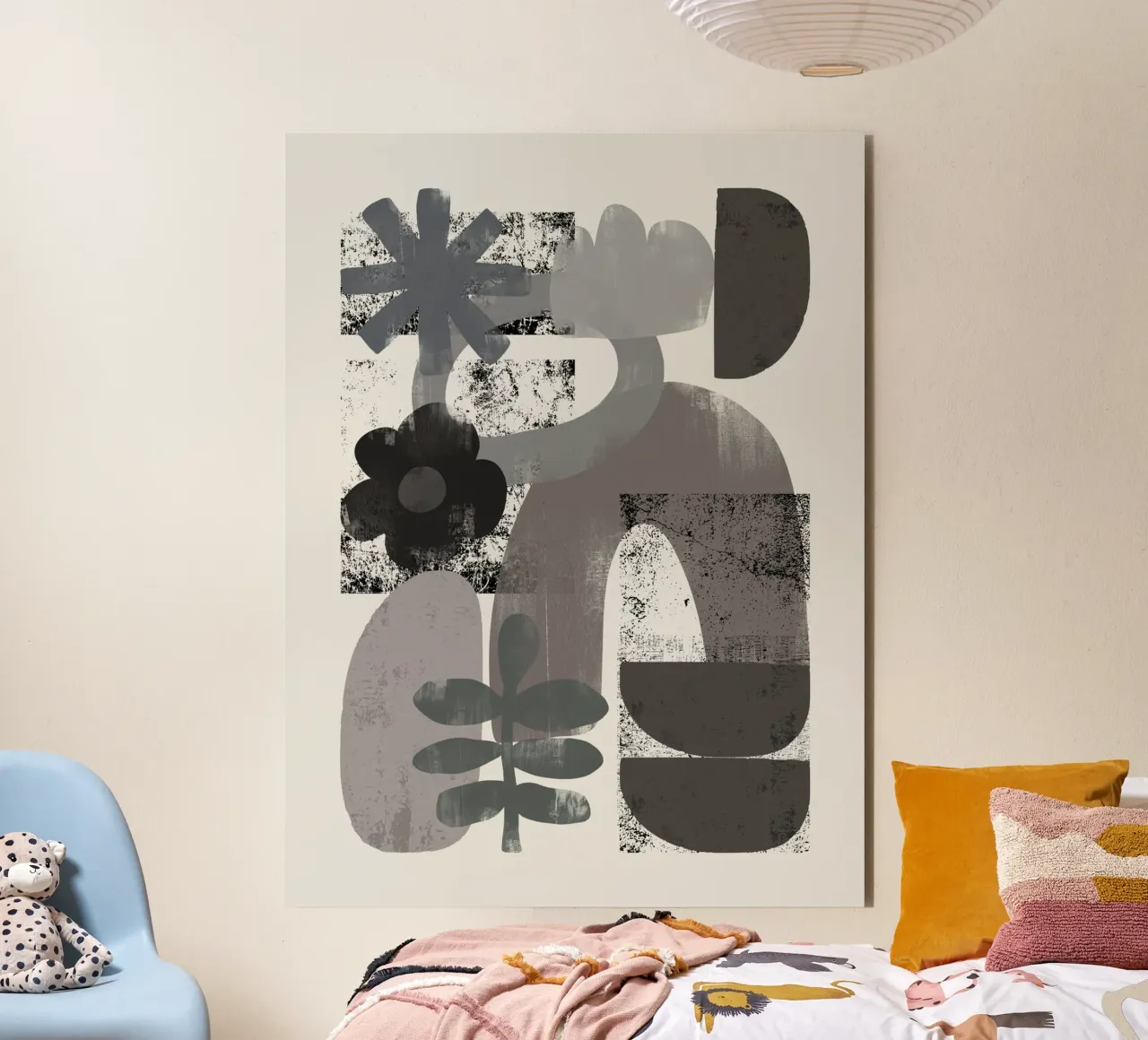 Collage di forme monocromatiche alluminio dibond da Little Dean