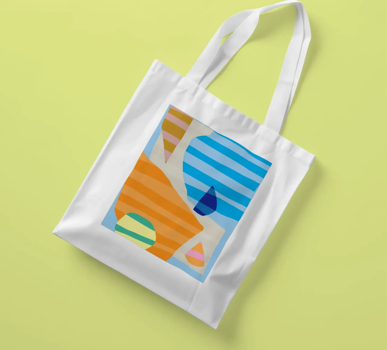 Collage di strisce colorate 01 borsa in juta da Little Dean