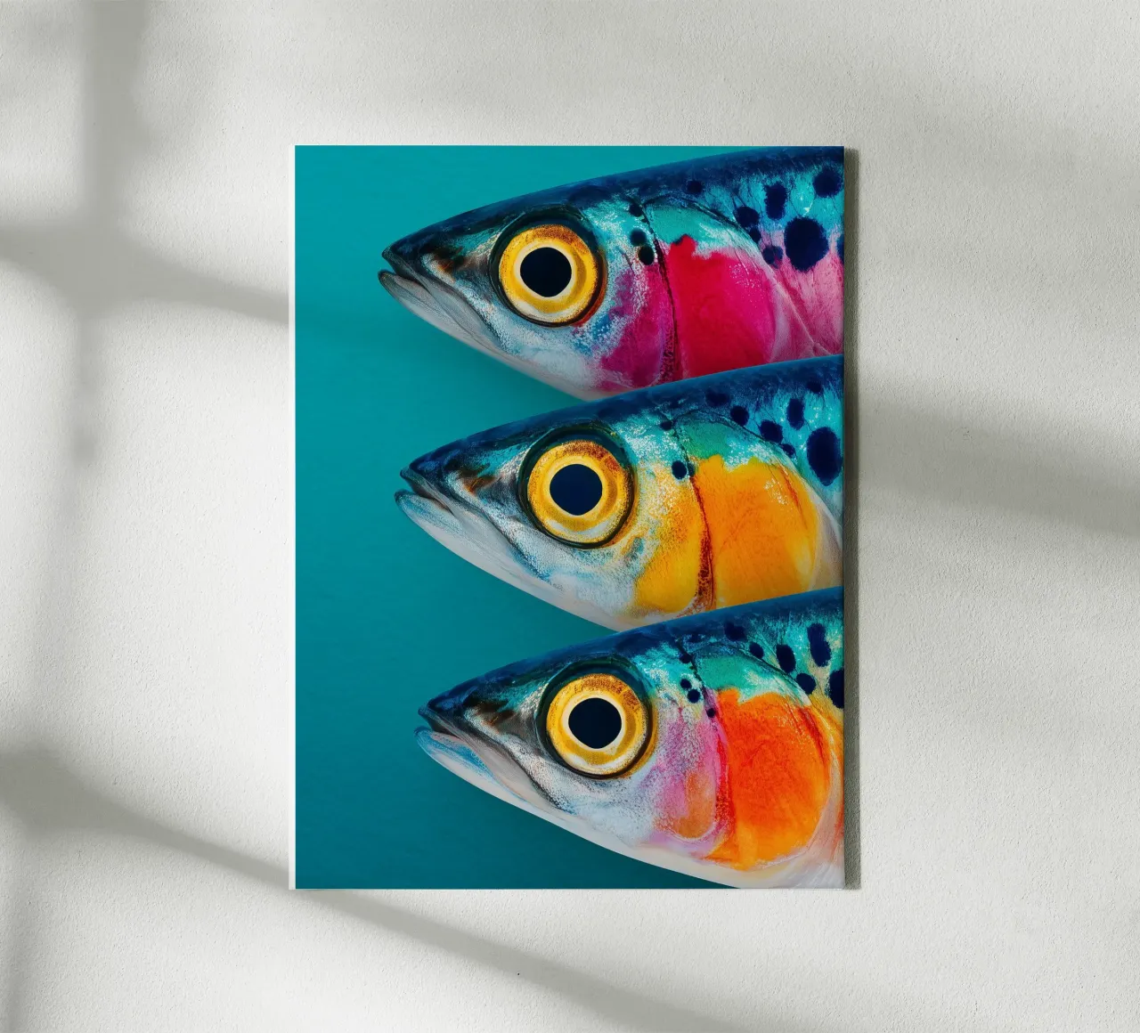 Sardine artistiche colorate tela con Cornice a cassetta da Spice & Style