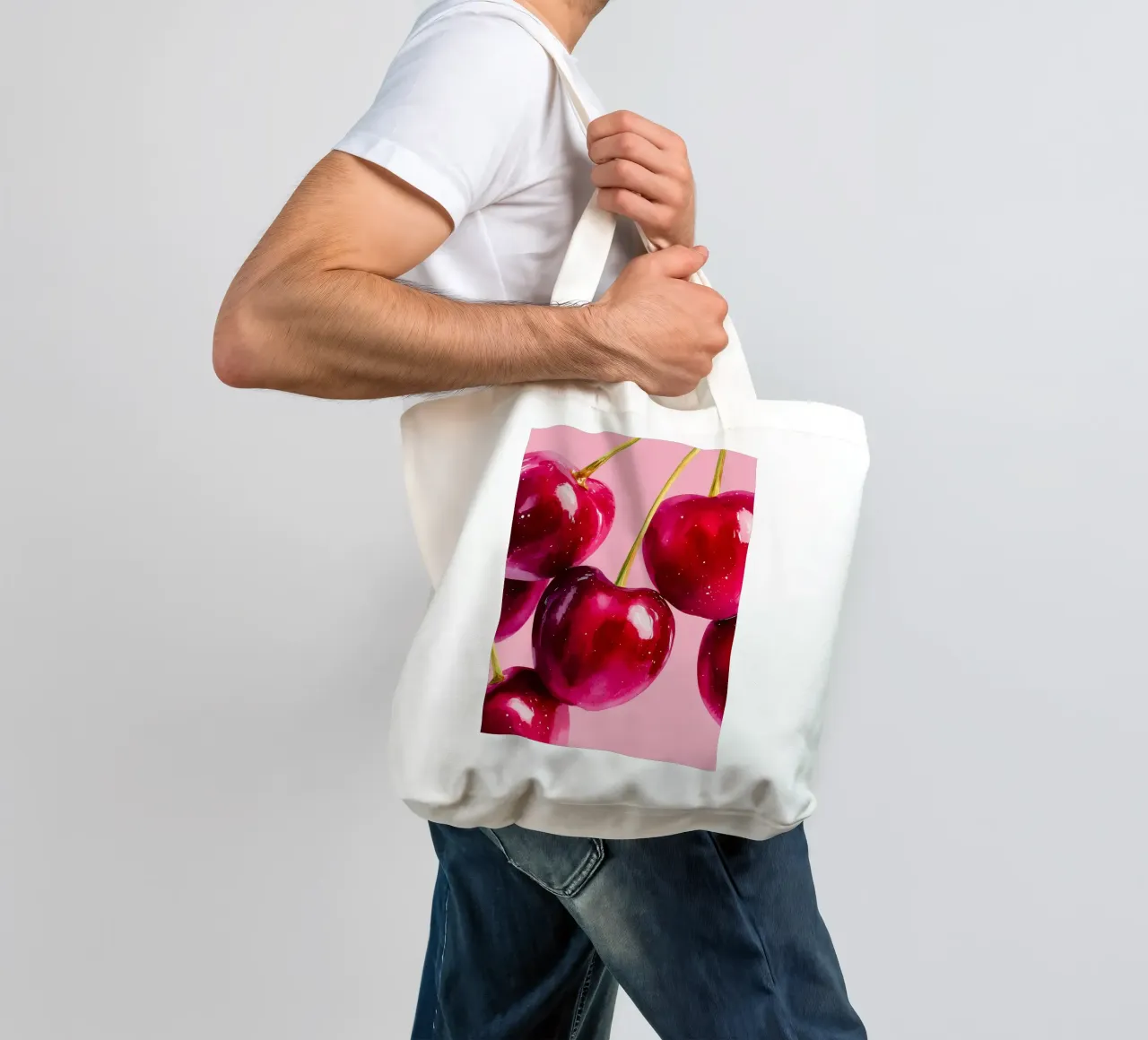 Ciliegie rosse succose borsa in juta da Spice & Style