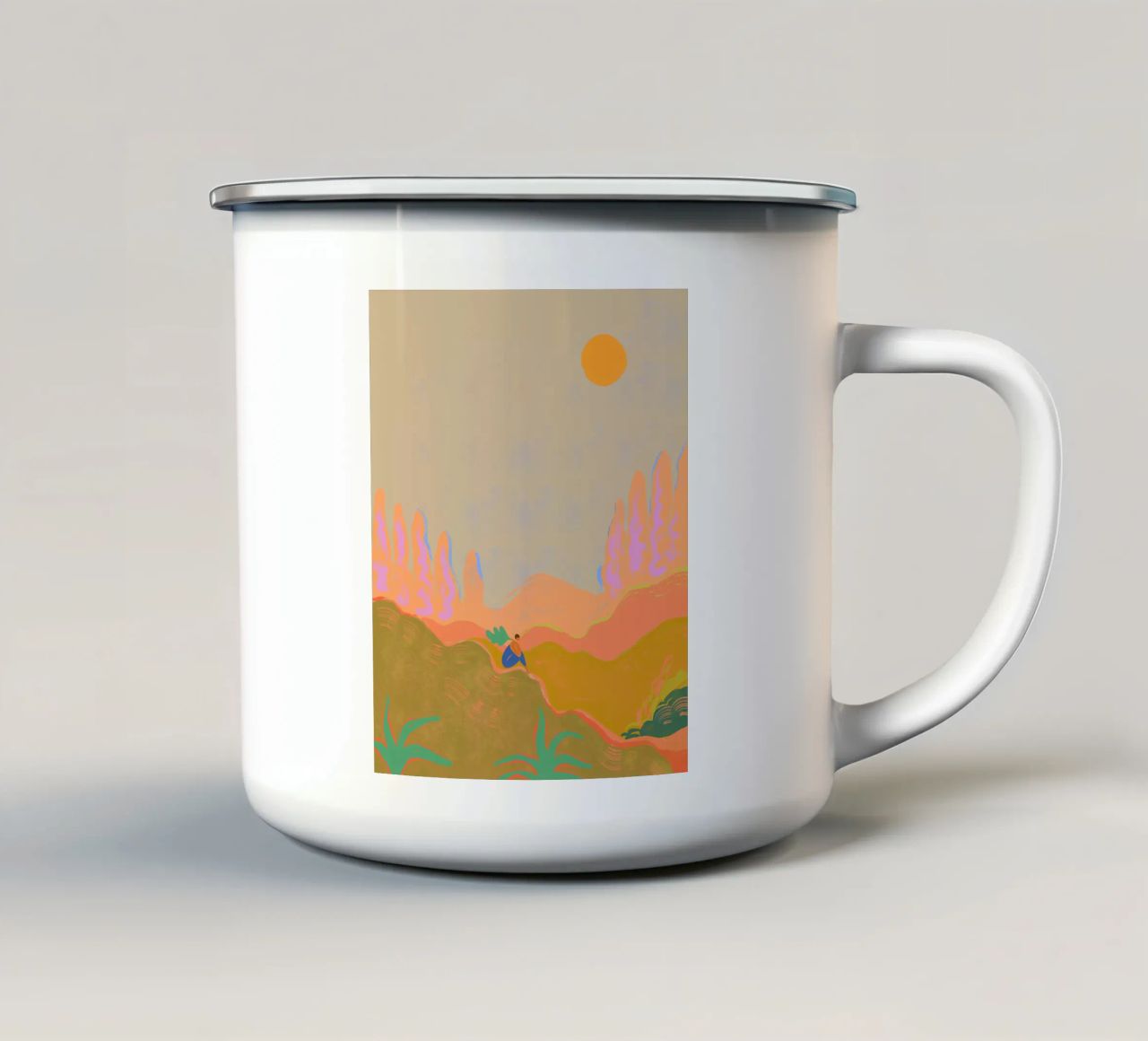 Wide open Spaces Emaille Tasse von Arty Guava
