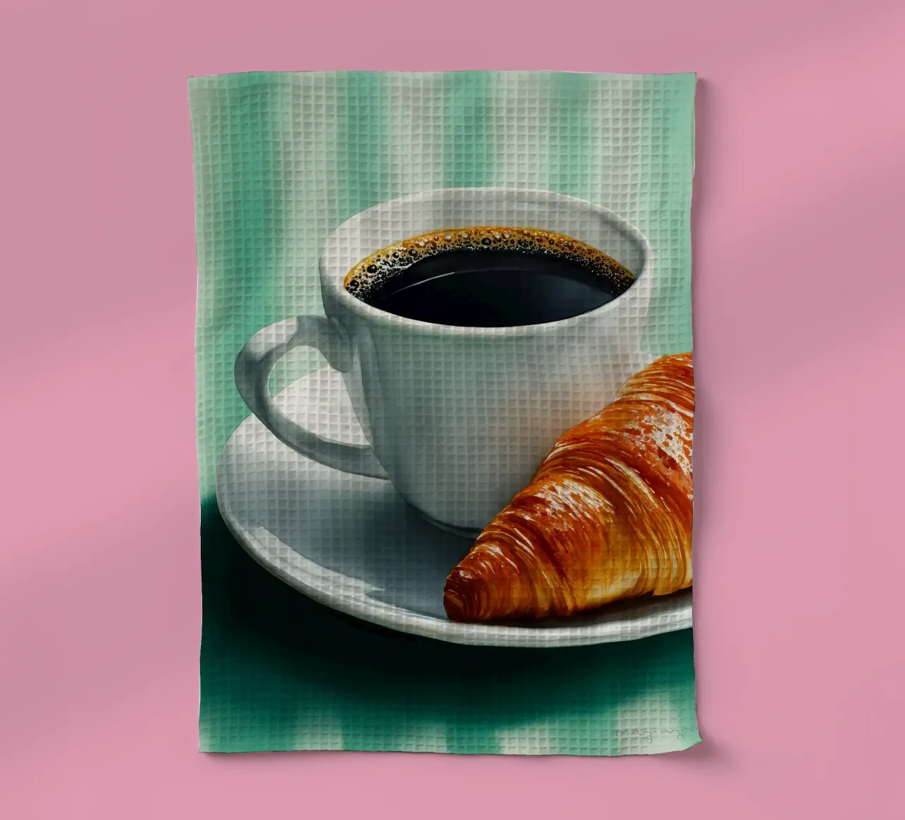 Caffè e croissant del mattino canovaccio da cucina da Spice & Style