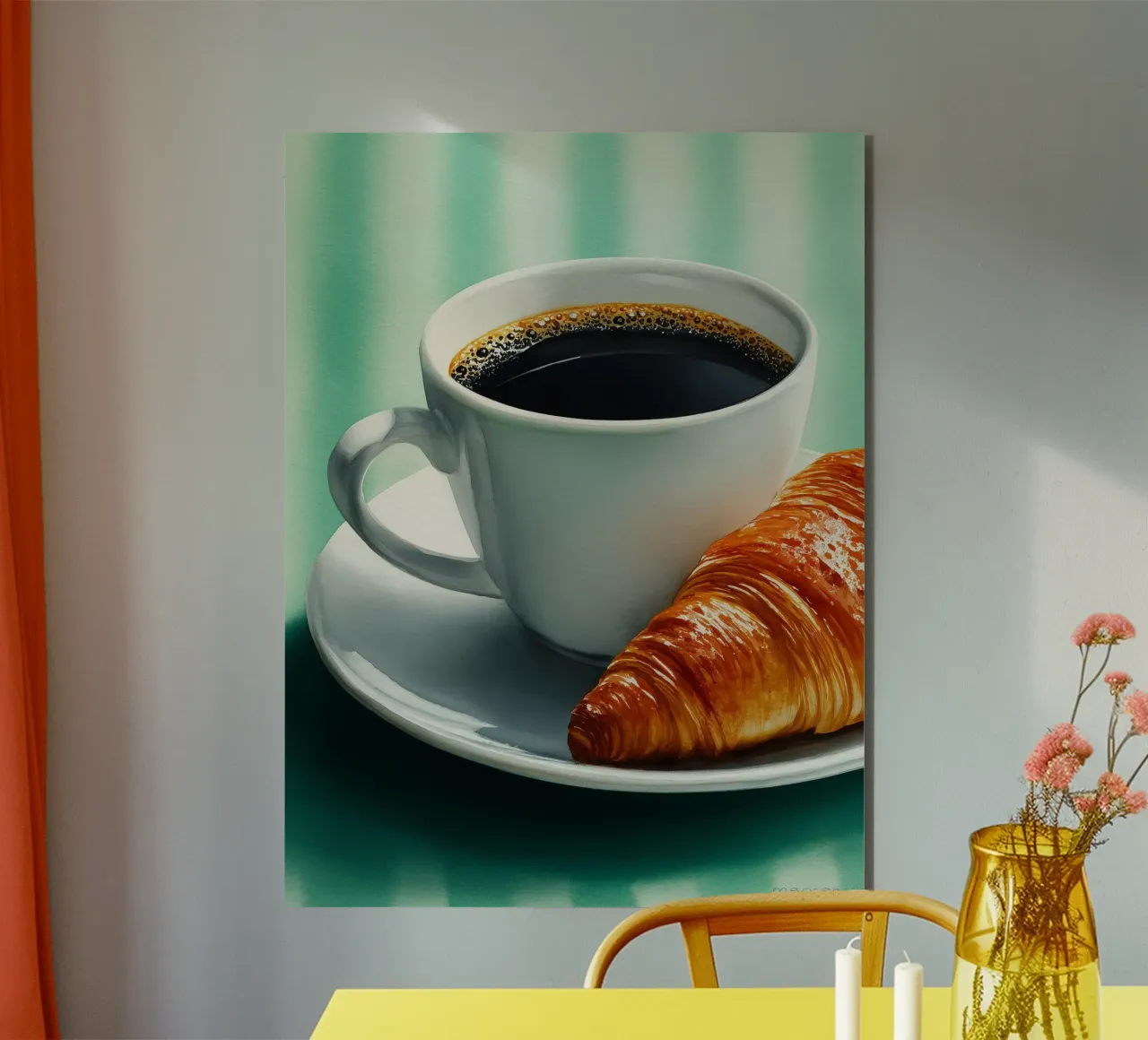 Caffè e croissant del mattino alluminio dibond da Spice & Style