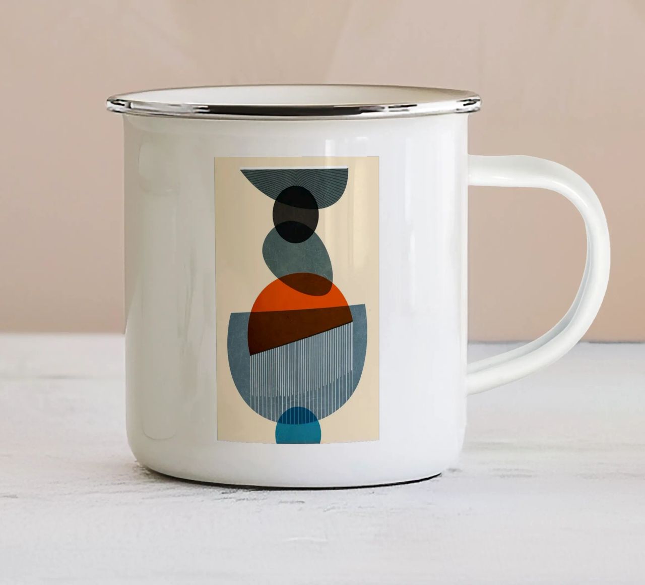 forme geometriche cerchi triangoli tazza in smalto da Matthew W Smith