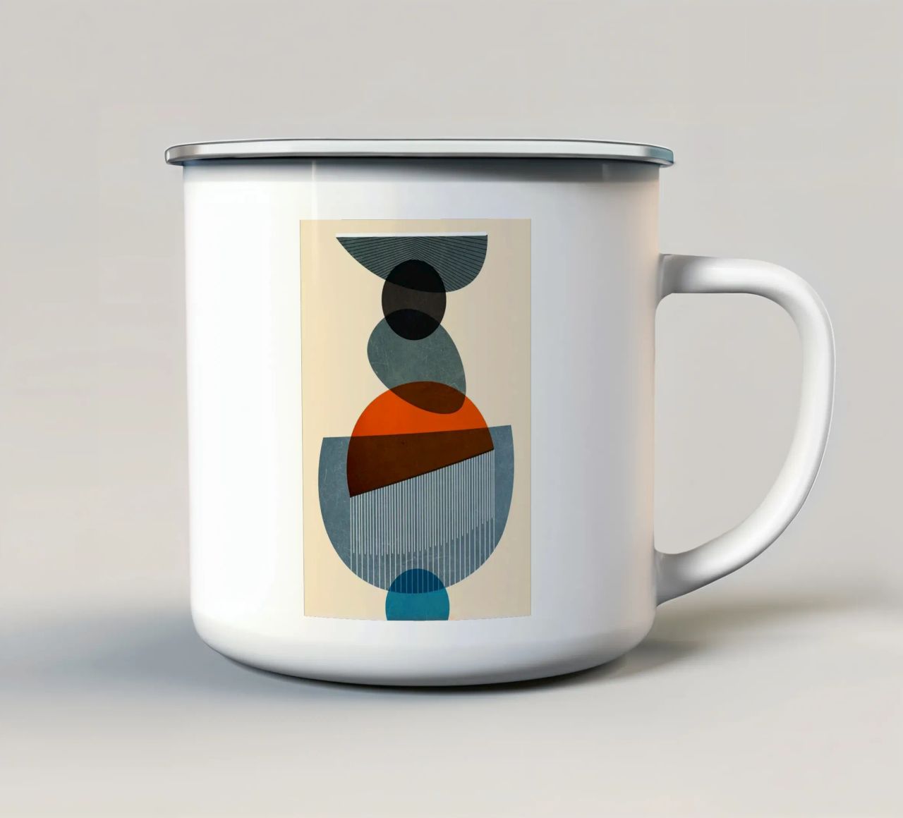 forme geometriche cerchi triangoli tazza in smalto da Matthew W Smith