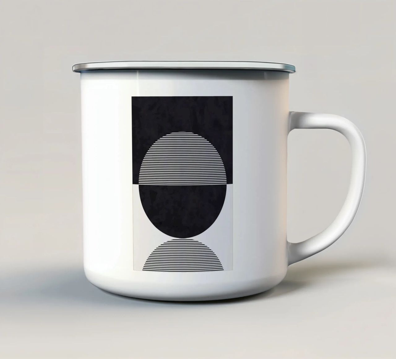 linee circolari linee orizzontali tazza in smalto da Matthew W Smith