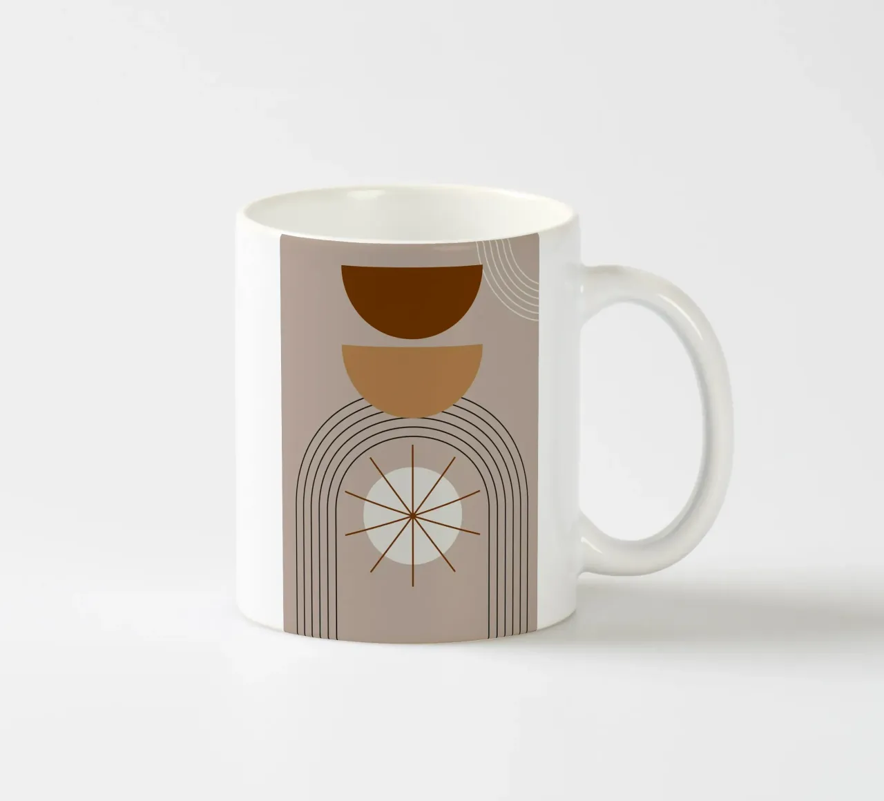Halbkreise Sternlinien Kurven Keramik Tasse von Matthew W Smith