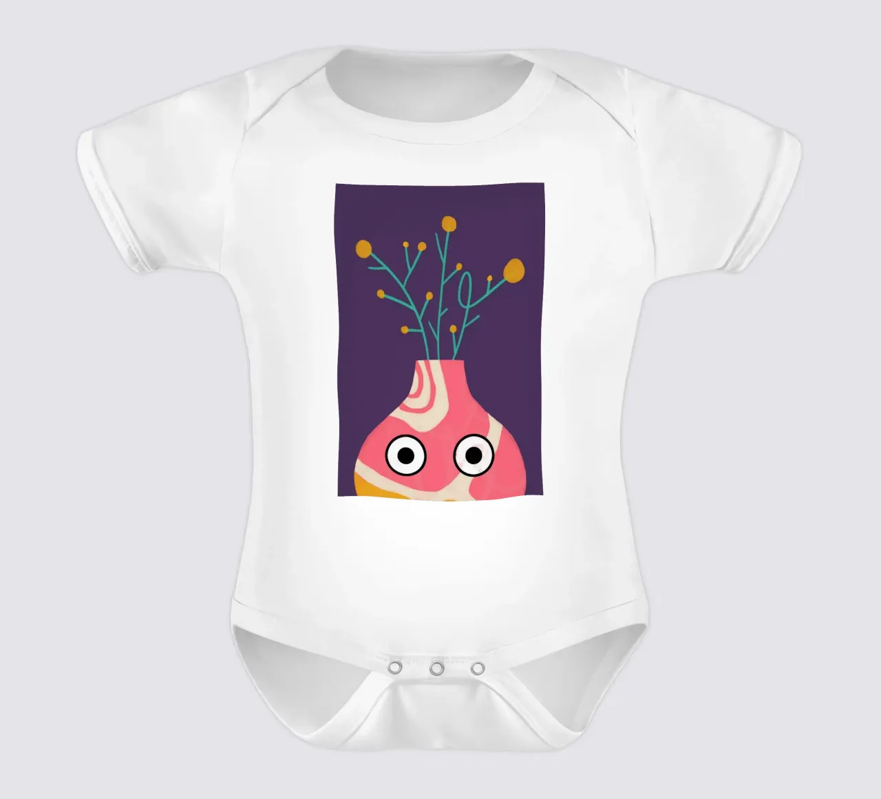 Curious Vase body neonato maniche corte da Doozal