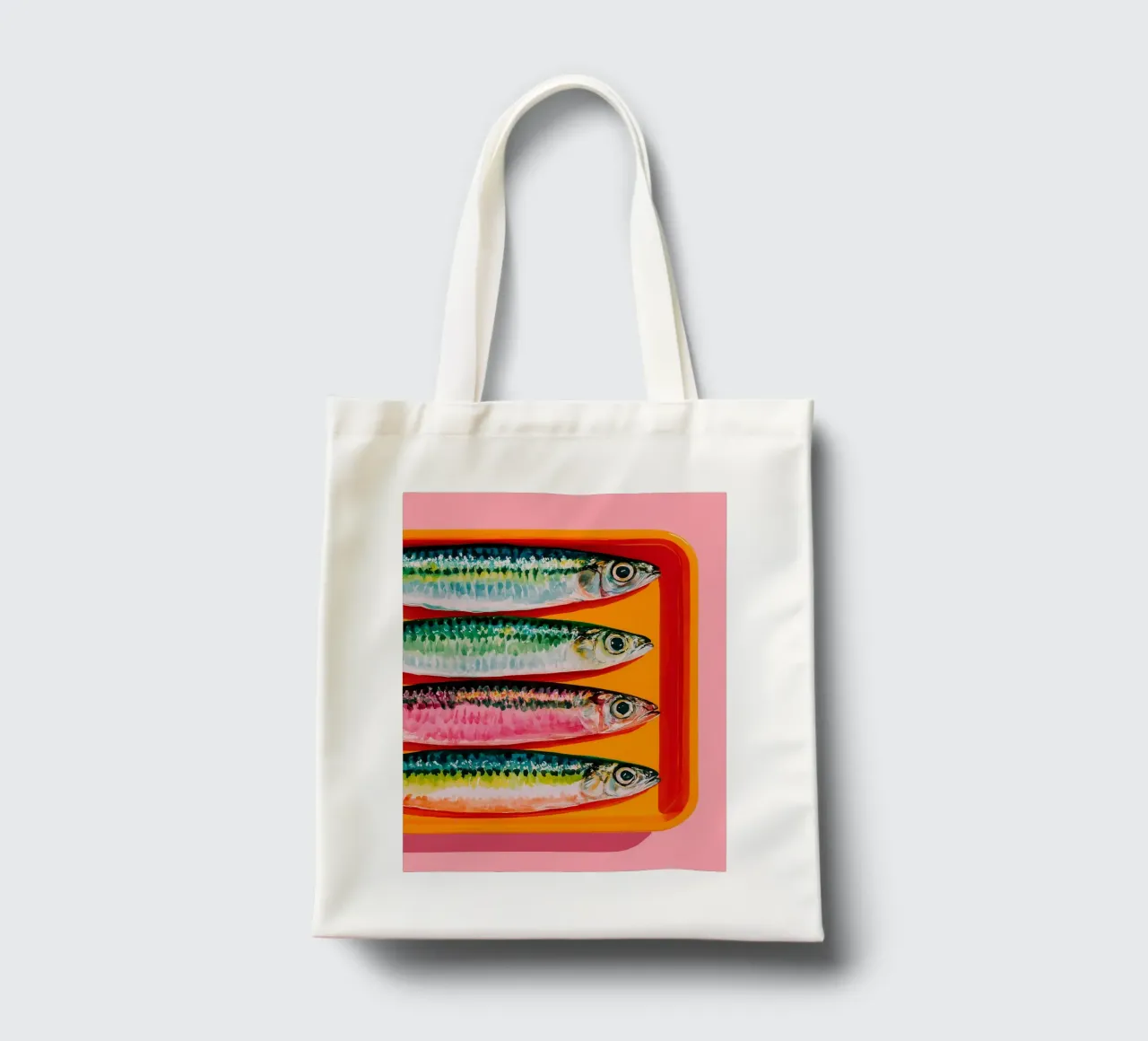 Sardine artistiche in fila borsa in juta da Spice & Style