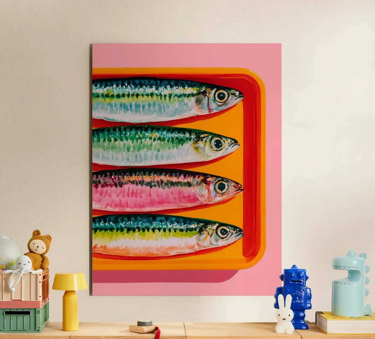 Sardine artistiche in fila alluminio dibond da Spice & Style