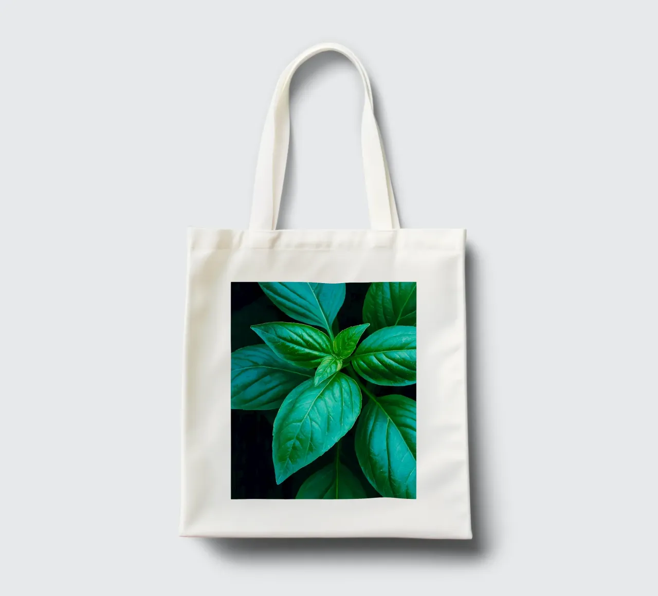 Foglie di basilico in vernice borsa in juta da Spice & Style