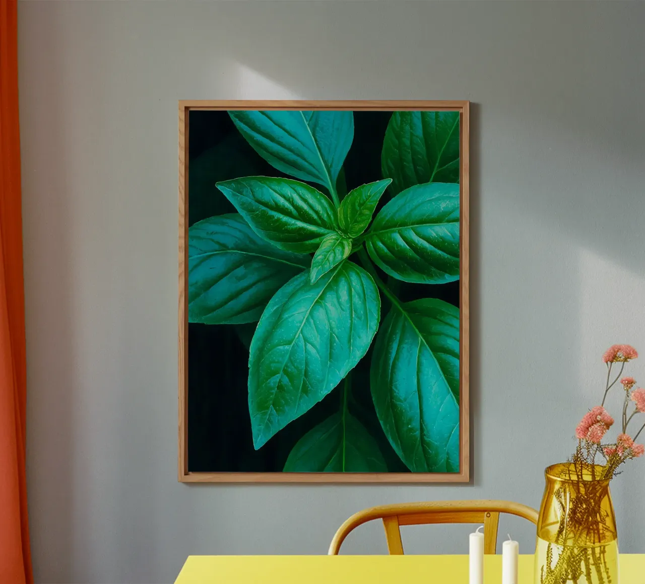 Foglie di basilico in vernice alluminio dibond da Spice & Style