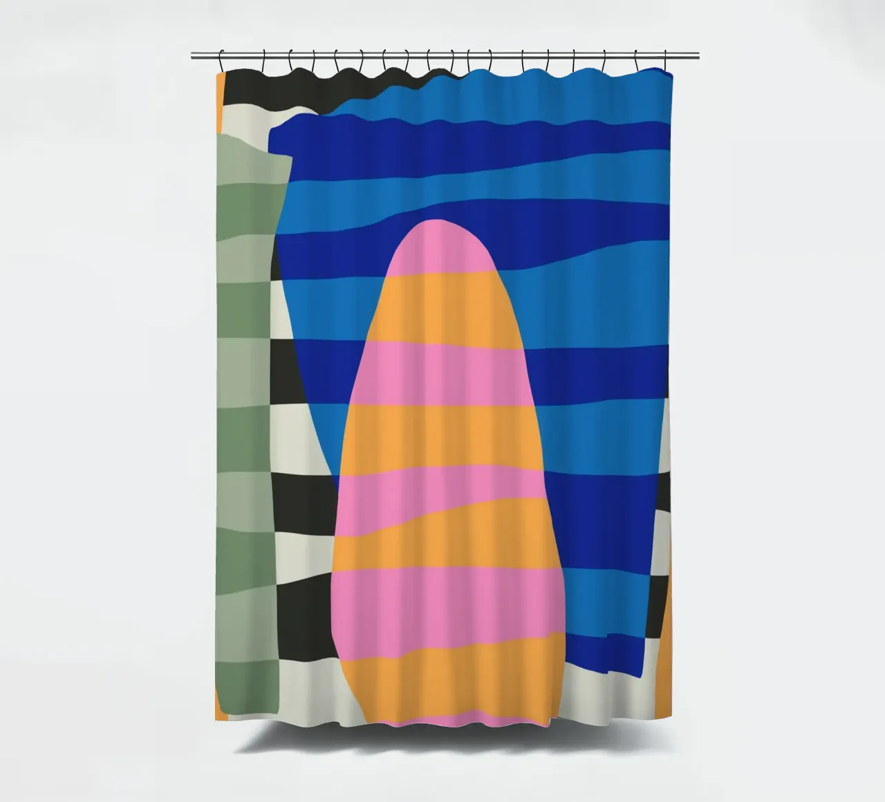 Collage di strisce colorate 03 tenda da doccia da Little Dean