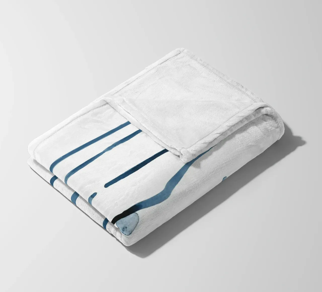 Astrazione acquerello 1 - Blu marino coperta in pile da NouveauPrints