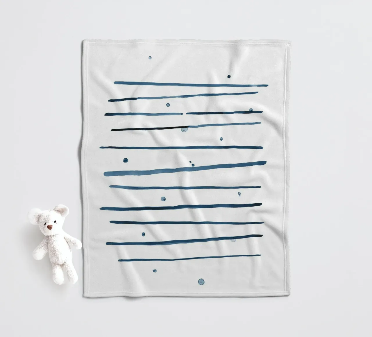 Astrazione acquerello 1 - Blu marino coperta in pile da NouveauPrints