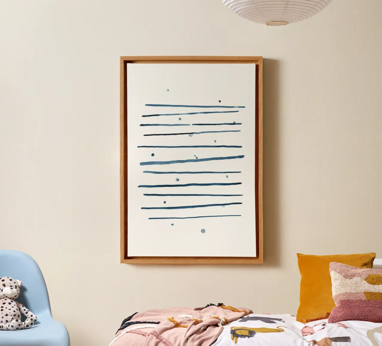 Aquarel abstractie 1 - marineblauw canvas van NouveauPrints