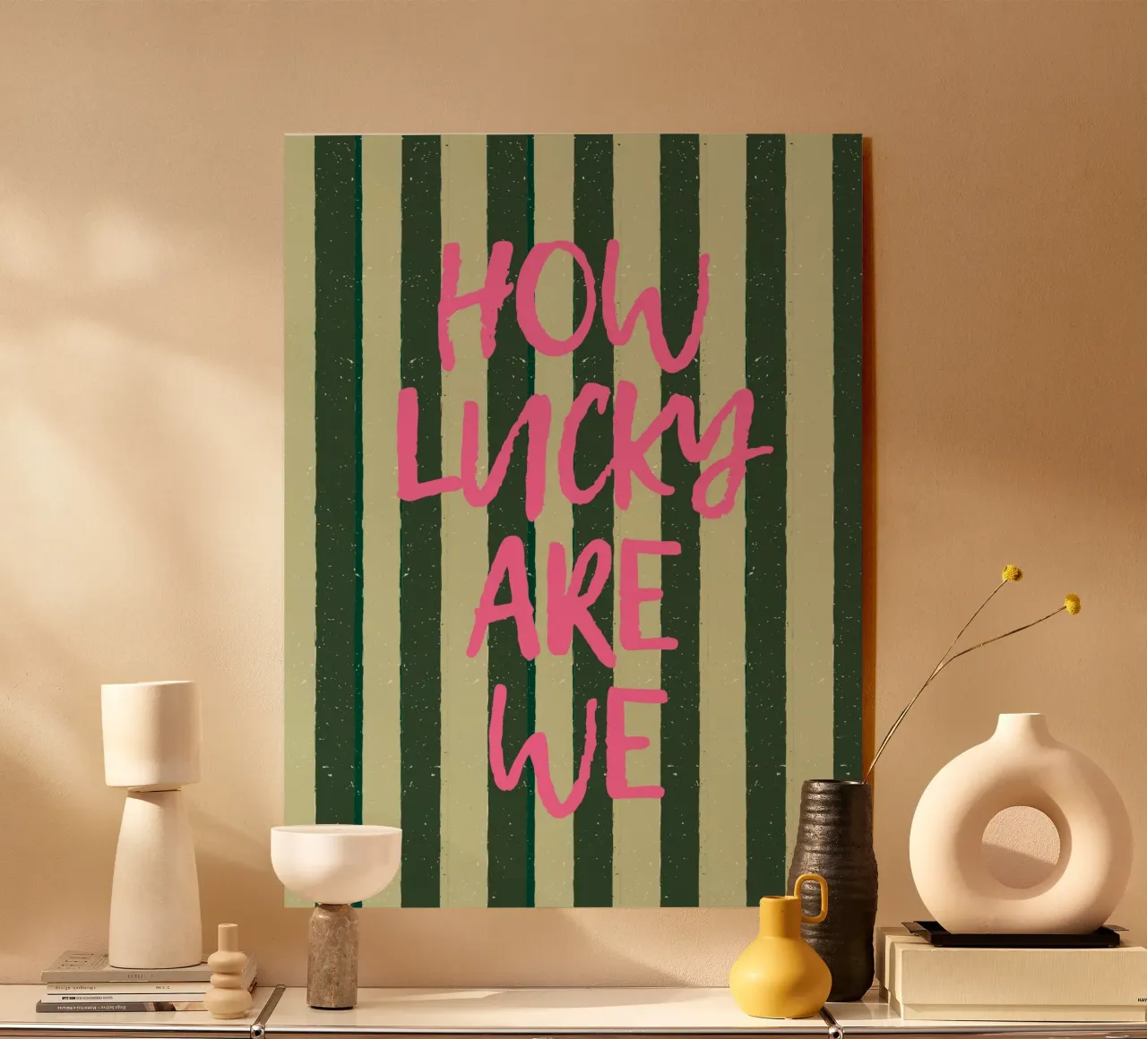 HOW LUCKY ARE WE acrylic glass by ArtDesign by KBK