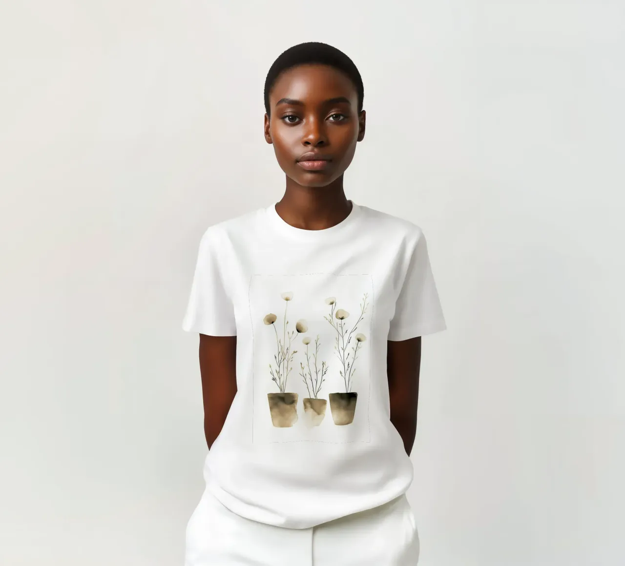 Trois plantes en pot t-shirt de Justyna Jaszke JBJart