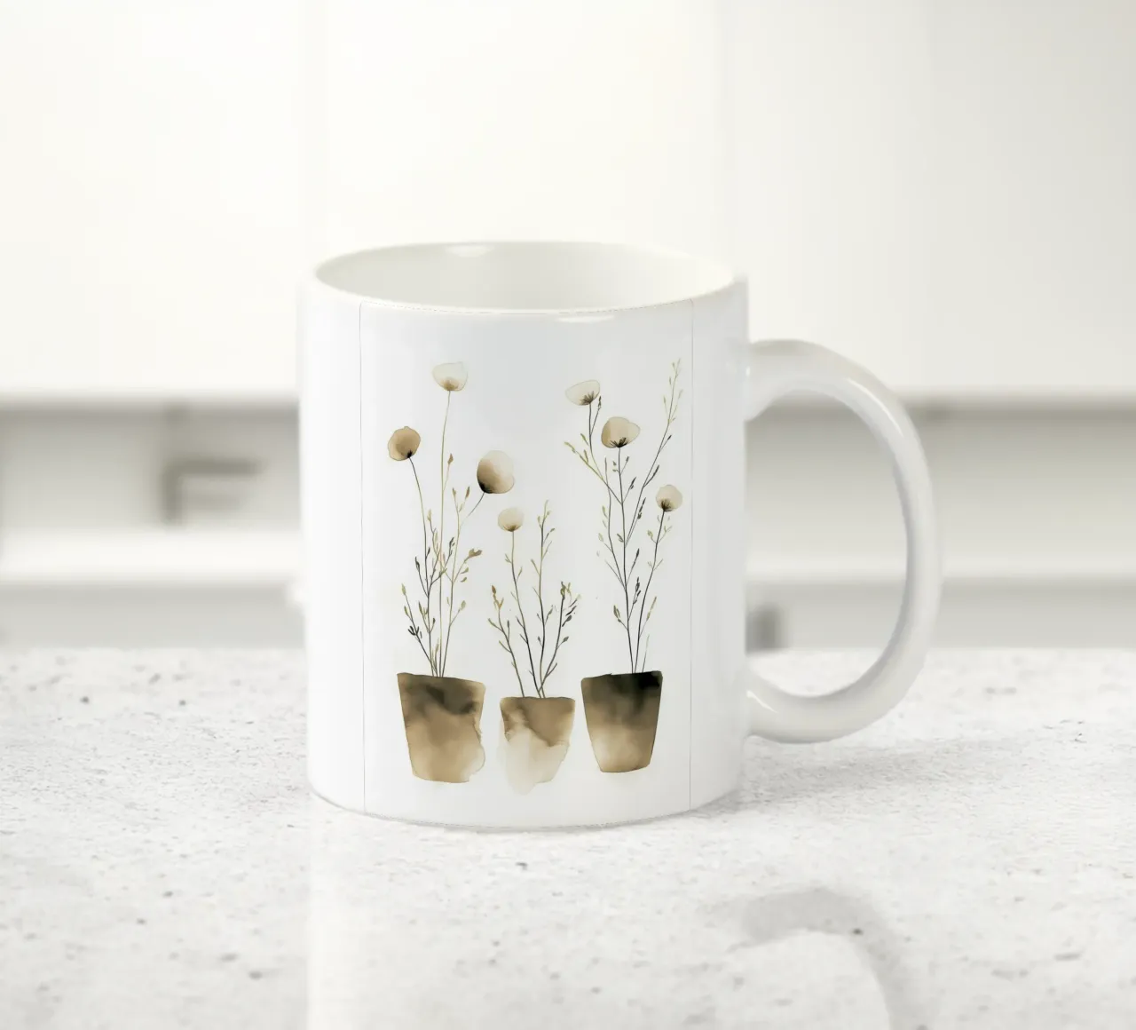 Tre piante in vaso tazza in ceramica da Justyna Jaszke JBJart