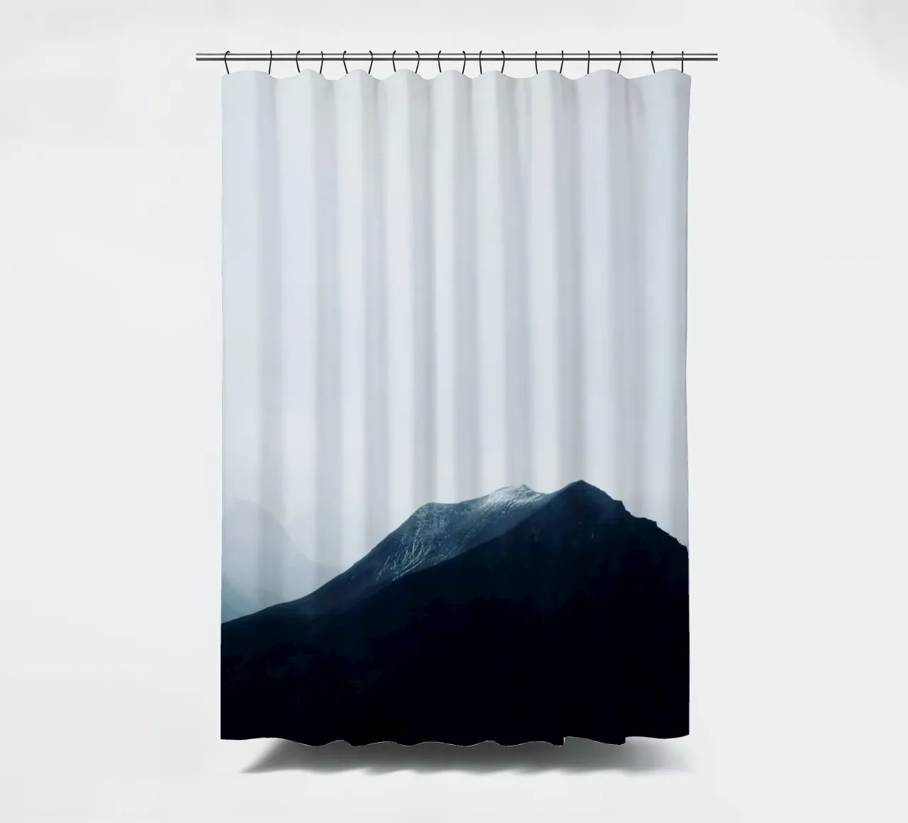 Iceland Black Mountain shower curtain by KISSA STUDIO