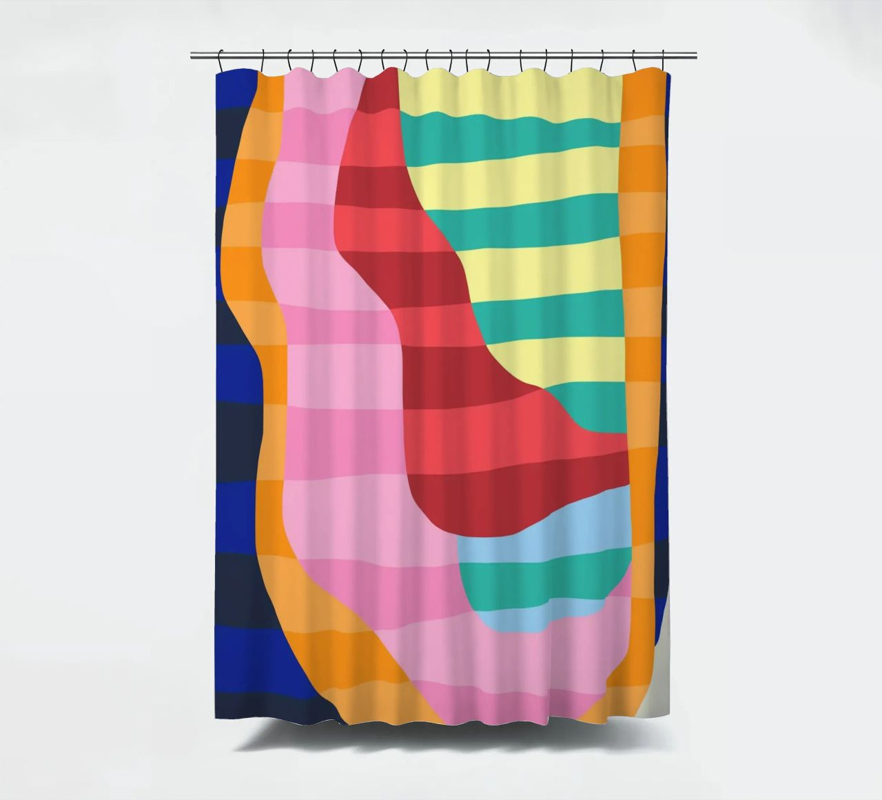 Color stripe collage 04 shower curtain by Little Dean