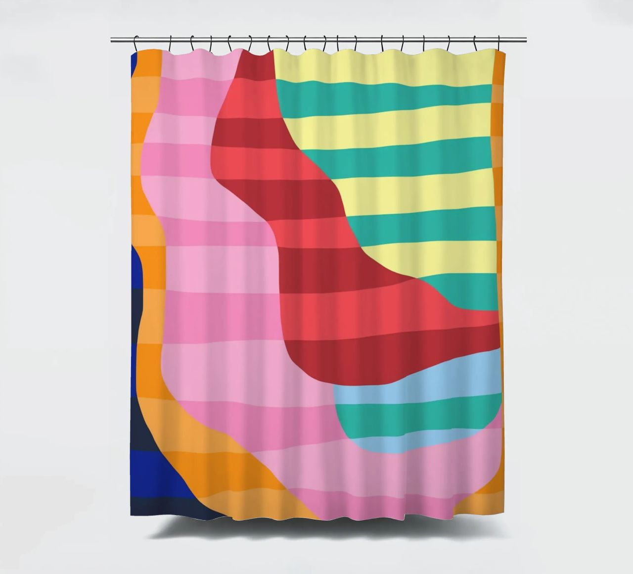 Color stripe collage 04 shower curtain by Little Dean