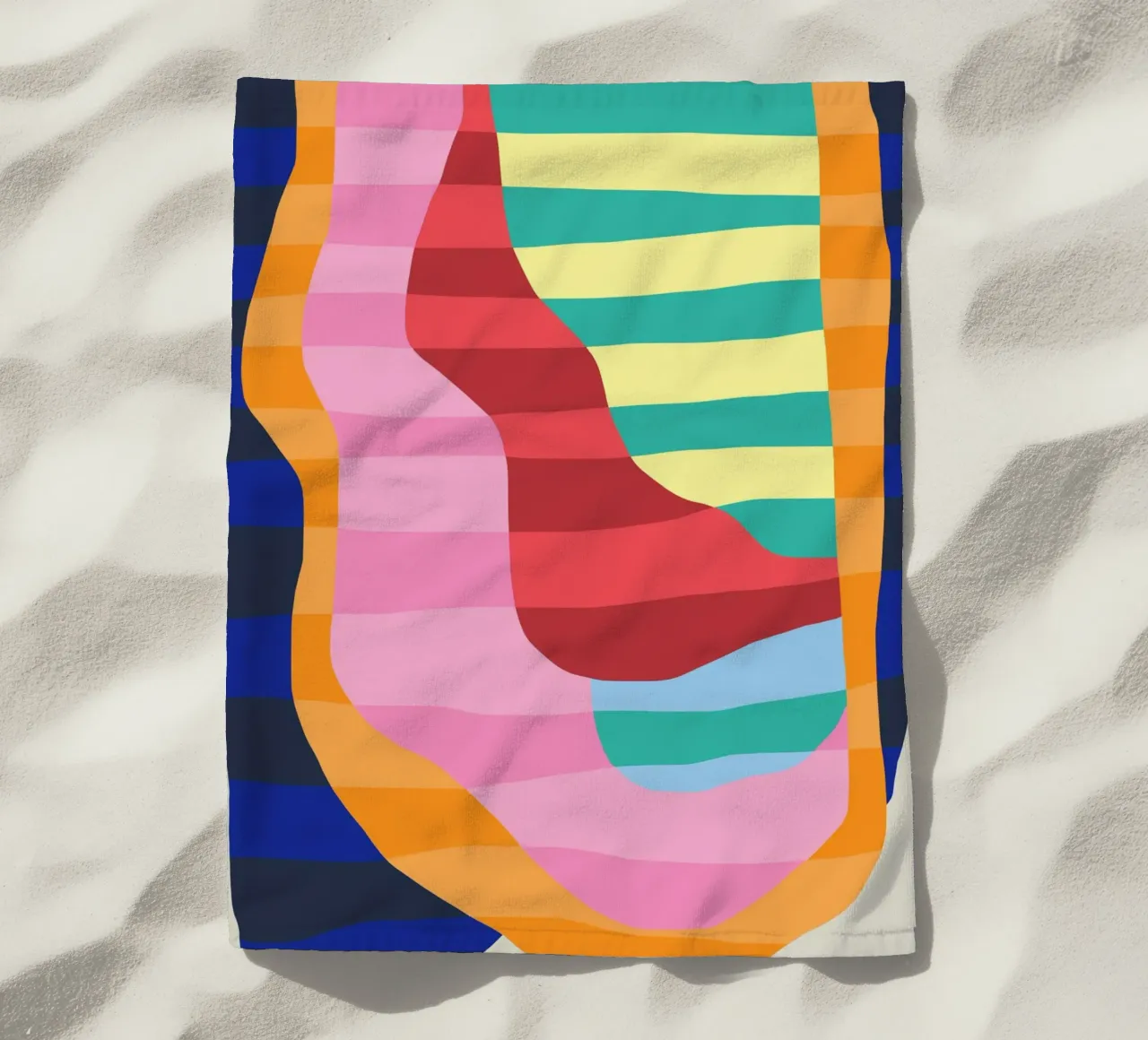 Collage di strisce colorate 04 telo mare da Little Dean