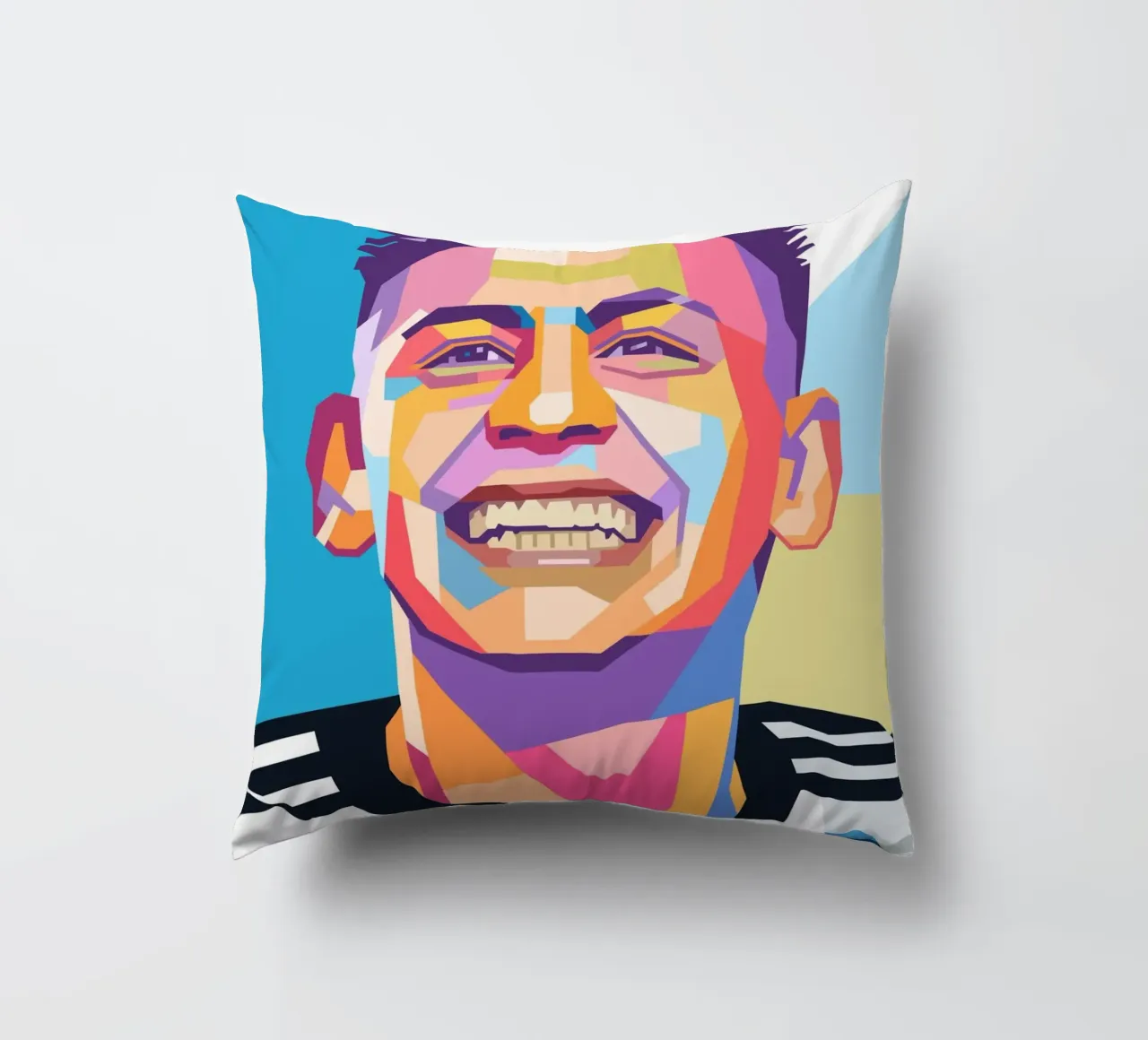 Claudio Echeverri pop art portrait cuscino da Hantamrata