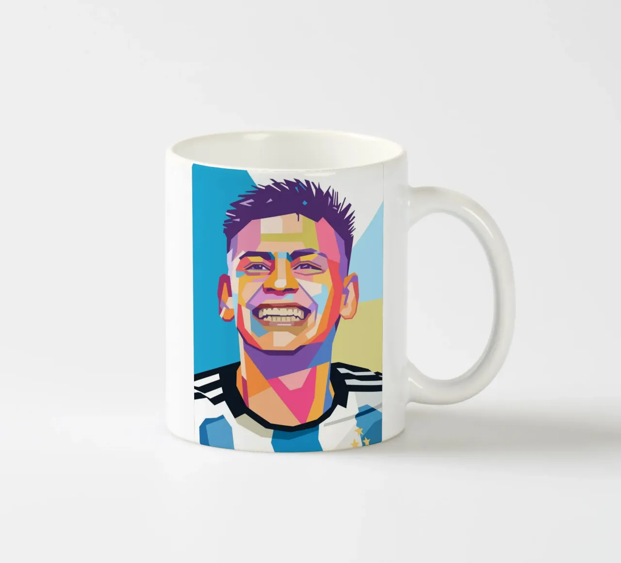 Claudio Echeverri pop art portrait tazza in ceramica da Hantamrata