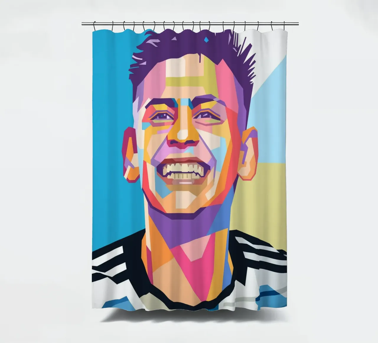 Claudio Echeverri portrait pop art rideau de douche de Hantamrata
