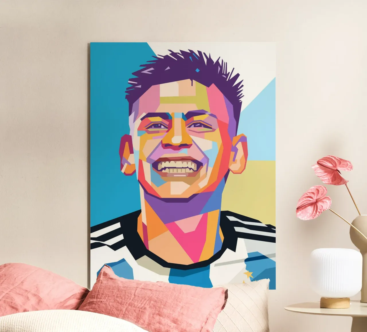Claudio Echeverri pop art portrait alluminio dibond da Hantamrata