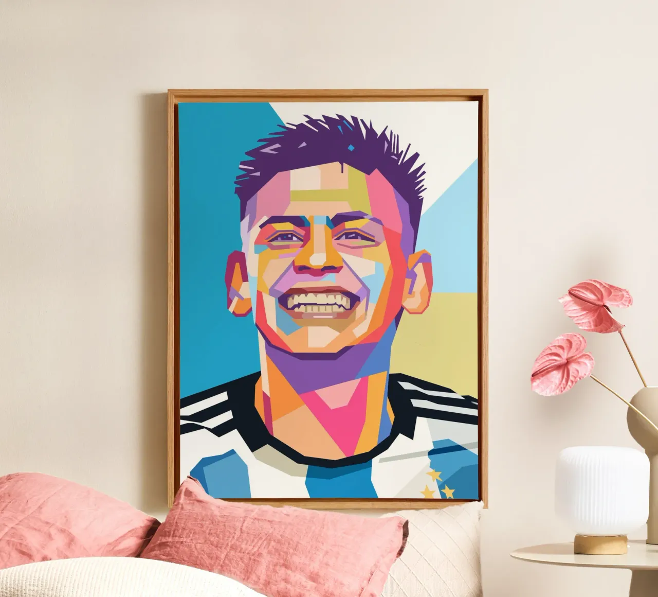 Claudio Echeverri pop art portrait tela con Cornice a cassetta da Hantamrata