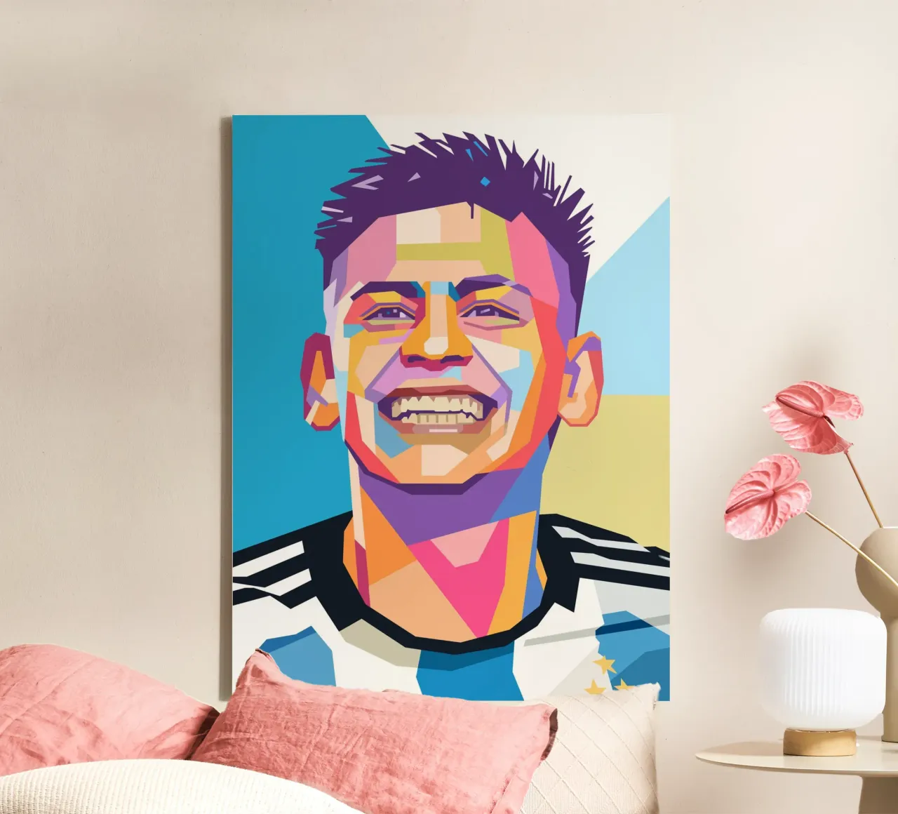 Claudio Echeverri pop art portrait tela con Cornice a cassetta da Hantamrata