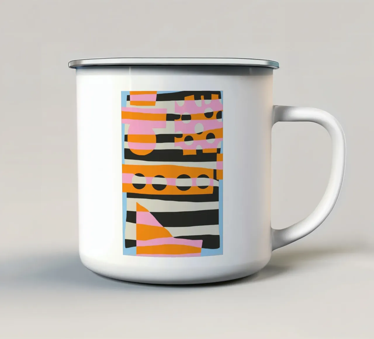 Collage di strisce colorate 05 tazza in smalto da Little Dean