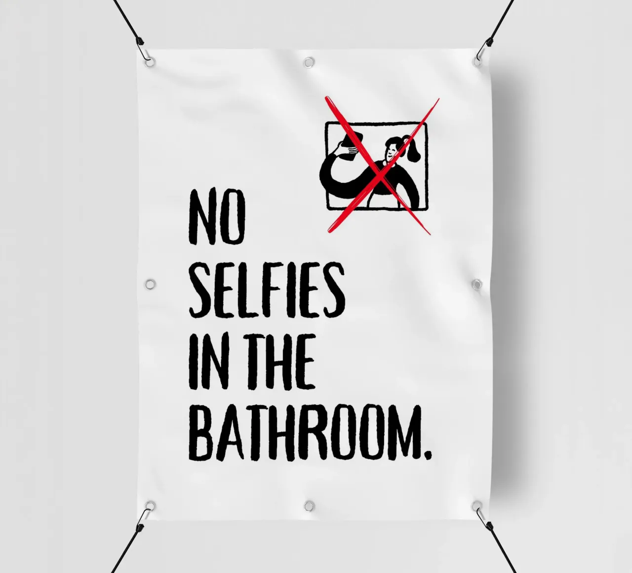 NIENTE SELFIE IN BAGNO. telo in pvc da ArtDesign by KBK