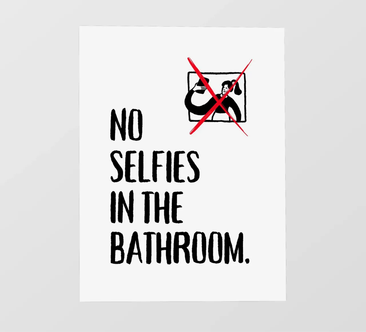 NIENTE SELFIE IN BAGNO. telo in pvc da ArtDesign by KBK