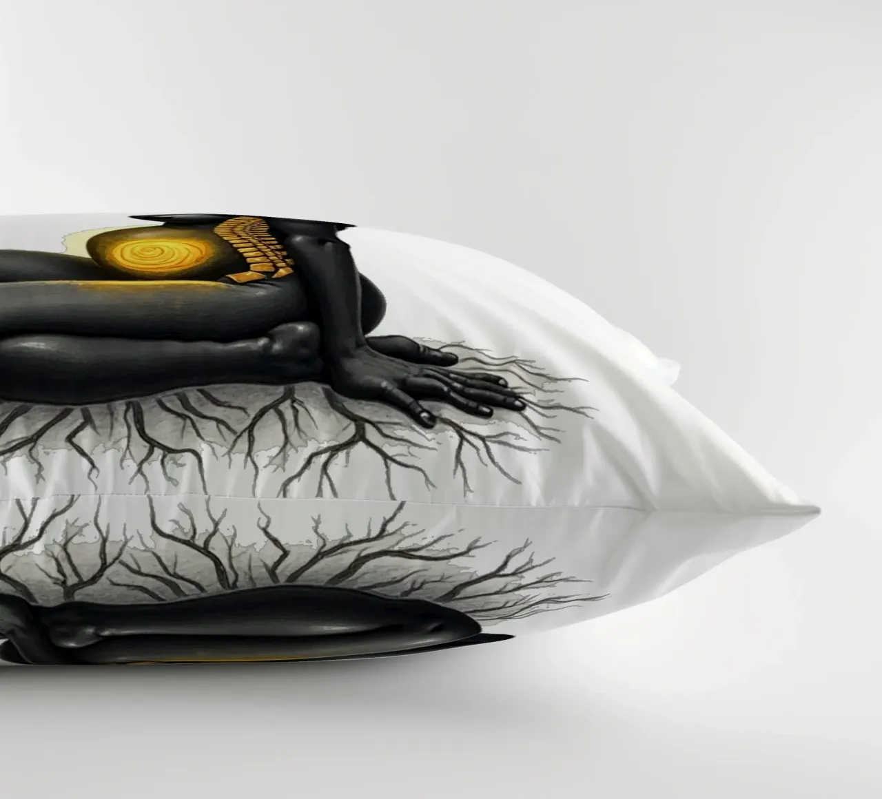 Golden Daughters: Mother Rooted in Light decorative cushion by Dustlight Atelier