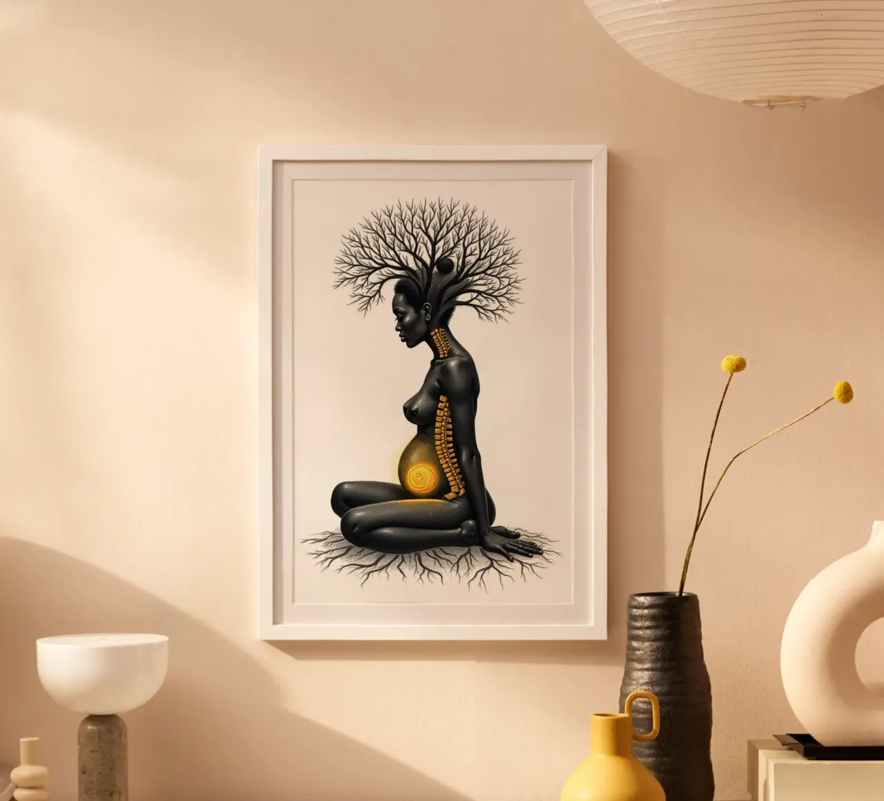 Goldene Töchter: Mutter verwurzelt im Licht Hahnemühle von Dustlight Atelier